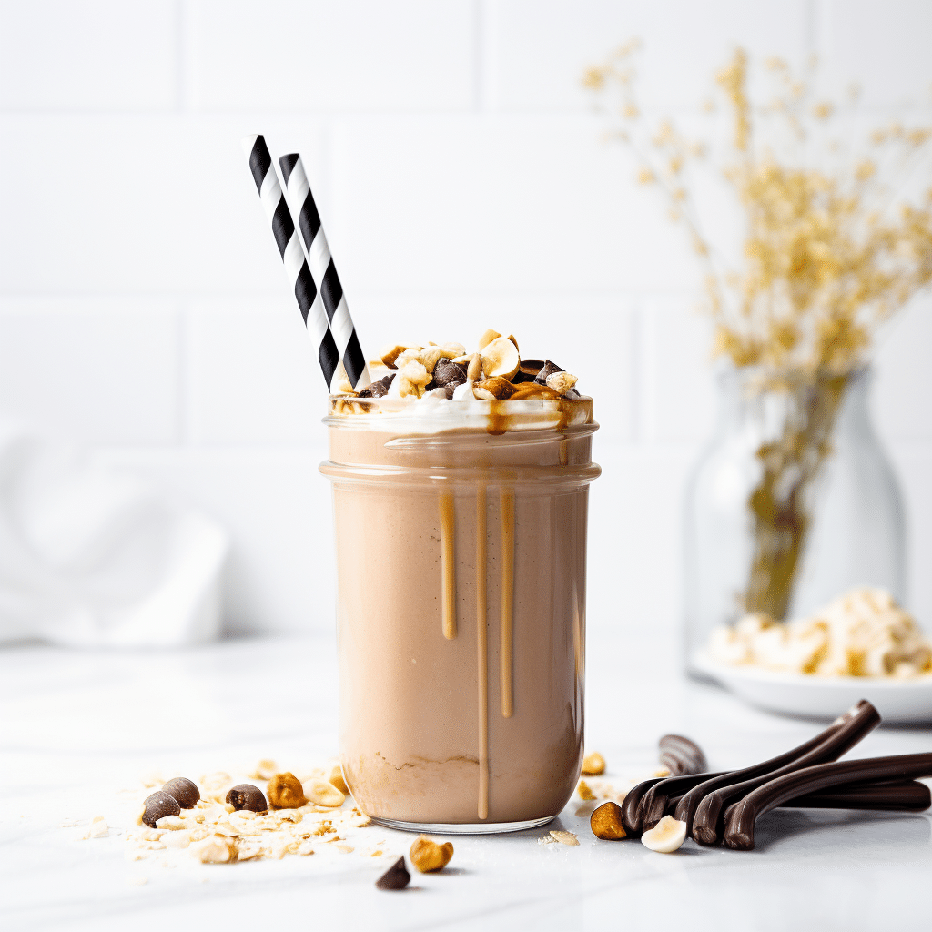 Chocolate Peanut Butter Keto Smoothie Preparation