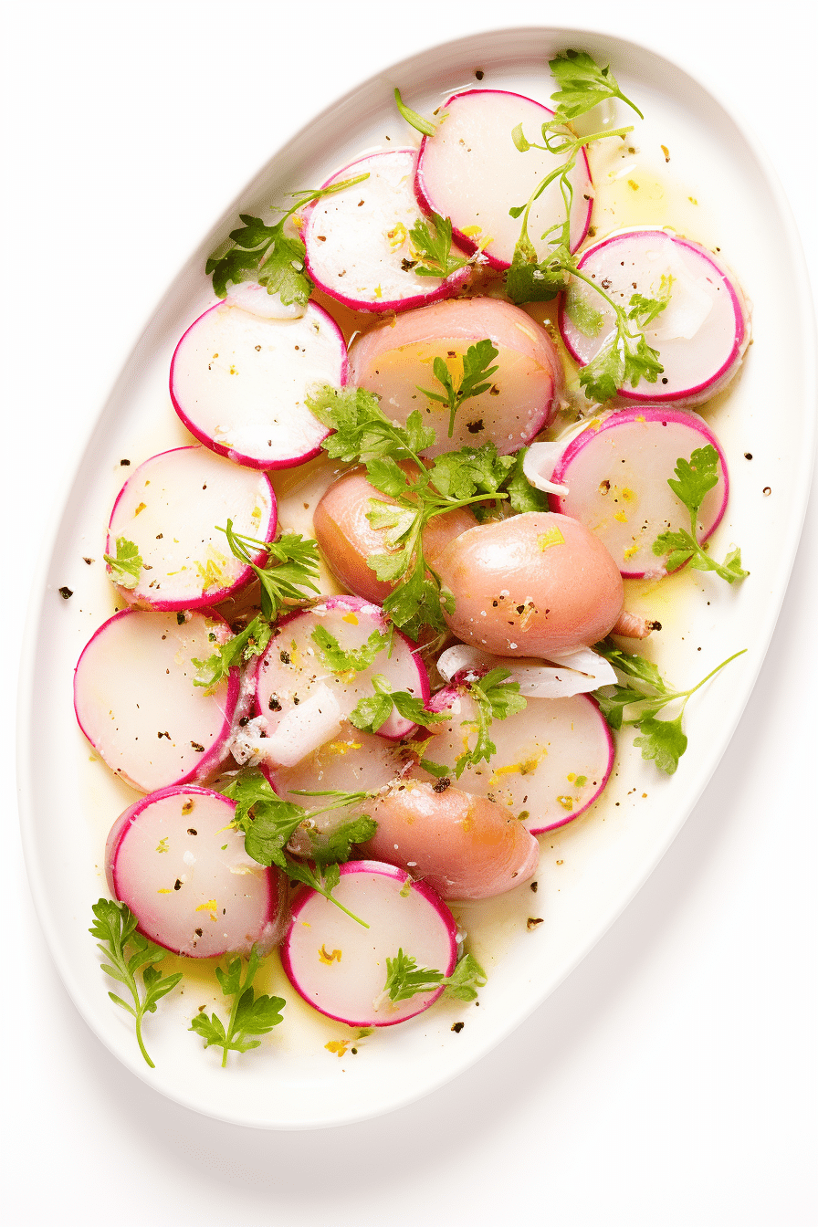 Garlic Butter Roasted Radish and Turnip