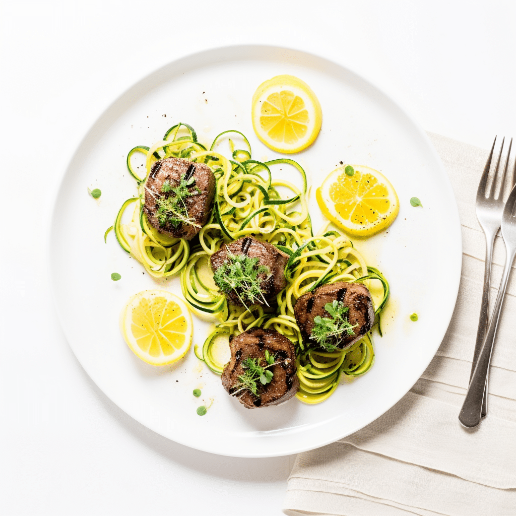 Garlic Butter Steak Bites with Lemon Zucchini Noodles_003