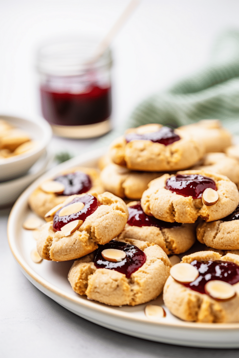Keto Almond and Raspberry Jam Thumbprint Cookies_001