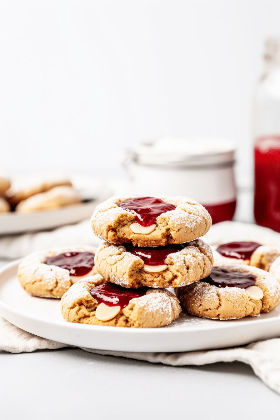 Baked Keto Almond and Raspberry Jam Thumbprint Cookies