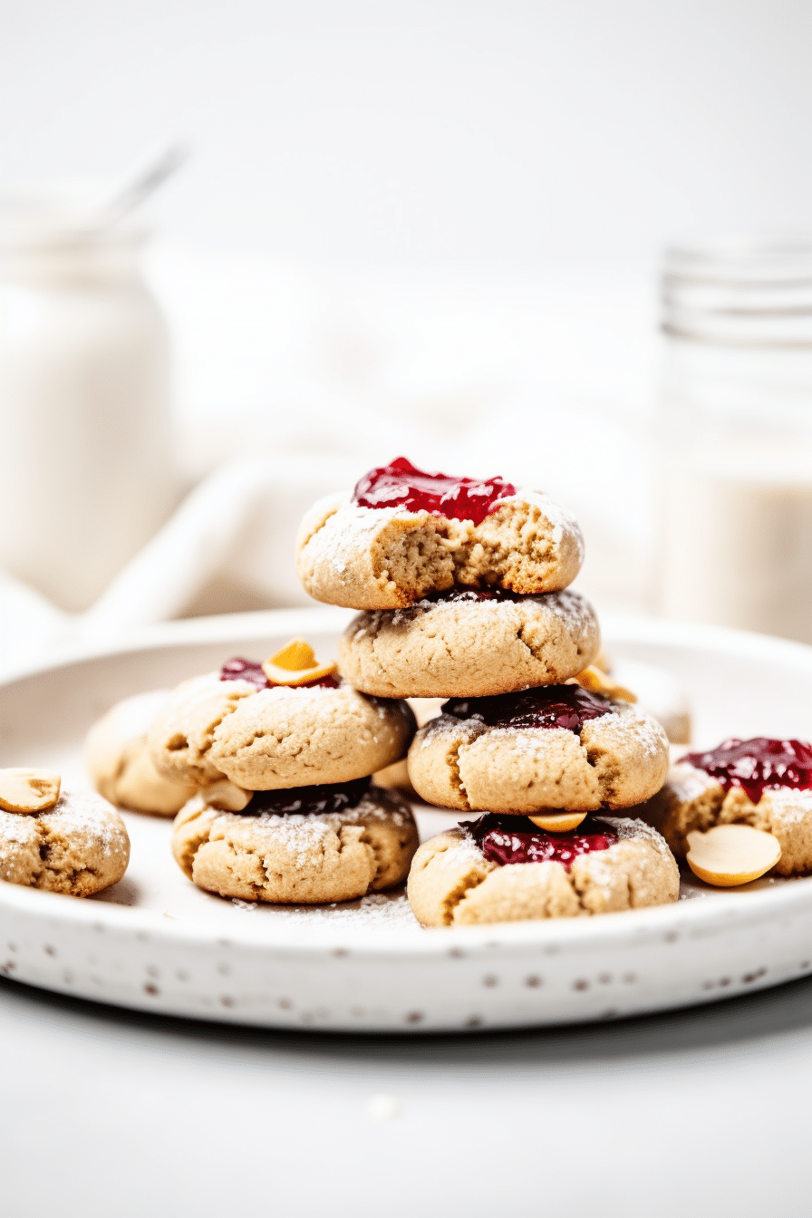 Preparing Keto Almond and Raspberry Jam Thumbprint Cookies