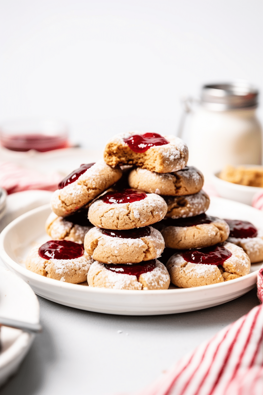 Keto Almond and Raspberry Jam Thumbprint Cookies