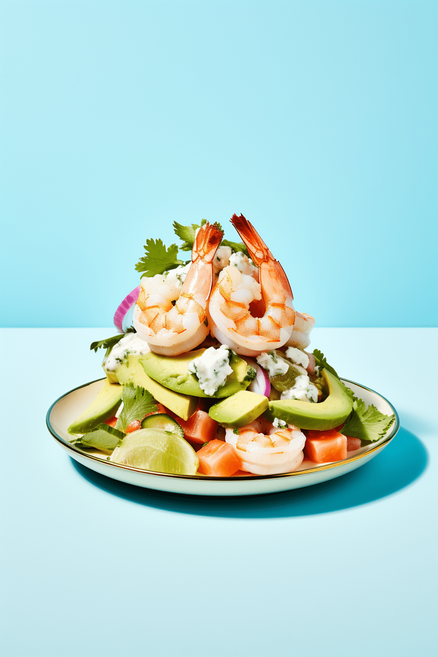 Preparing Keto Avocado and Shrimp Cocktail