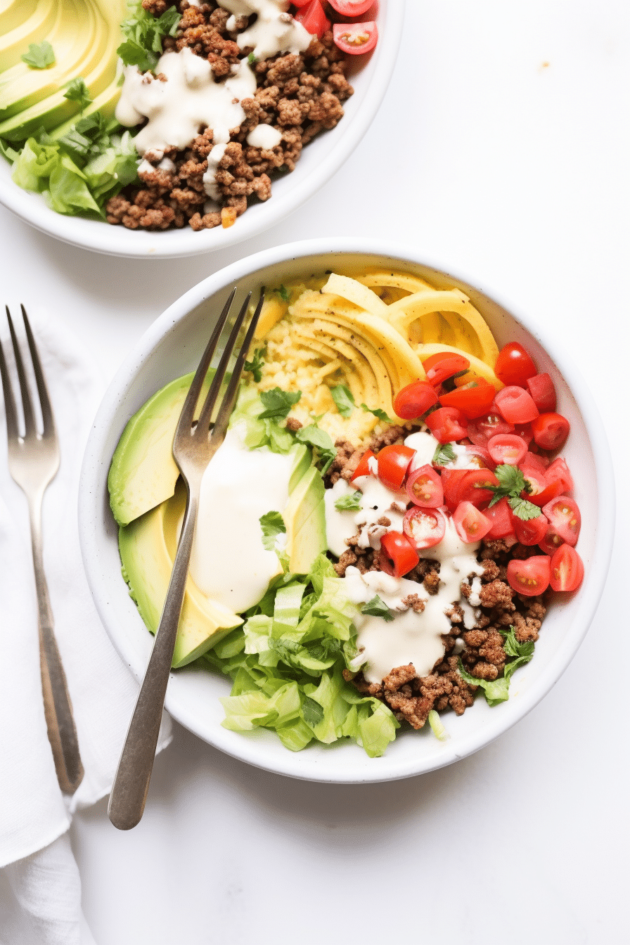 Keto Beef Enchilada Bowl Serving