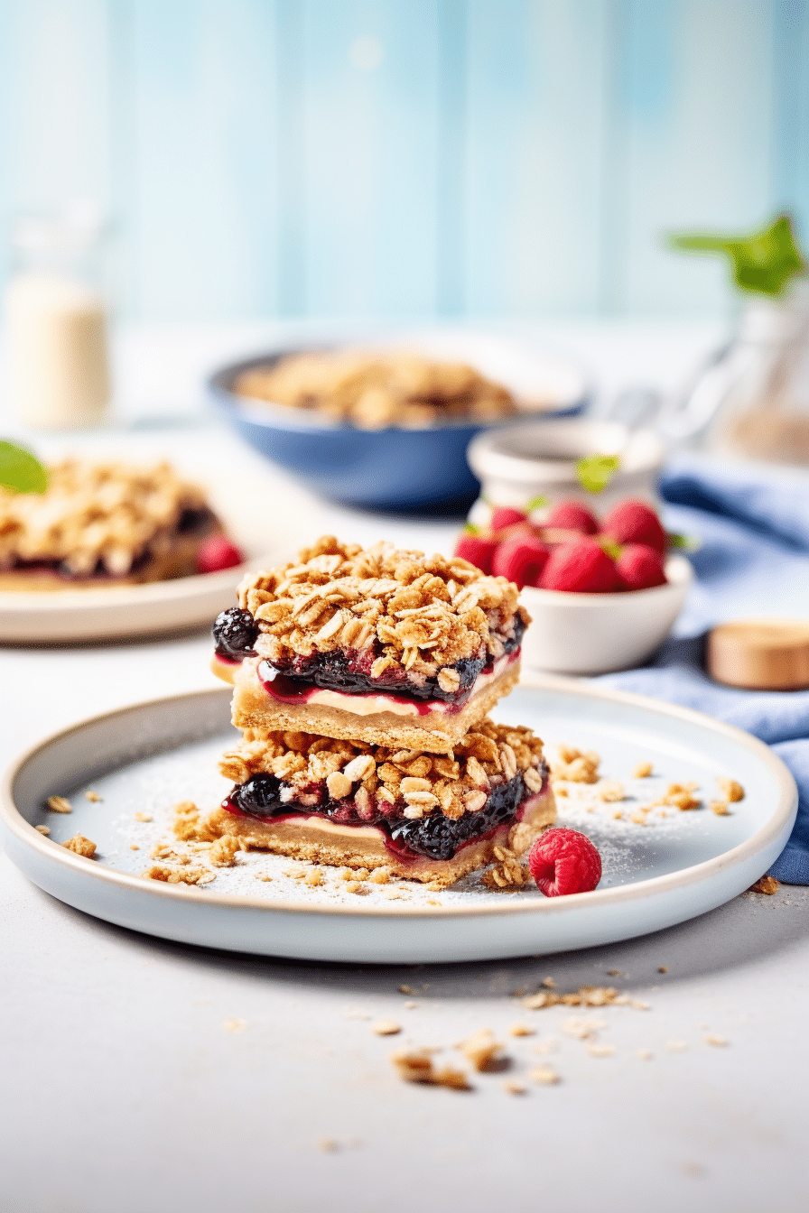 Preparing Keto Berry Crumble Bars
