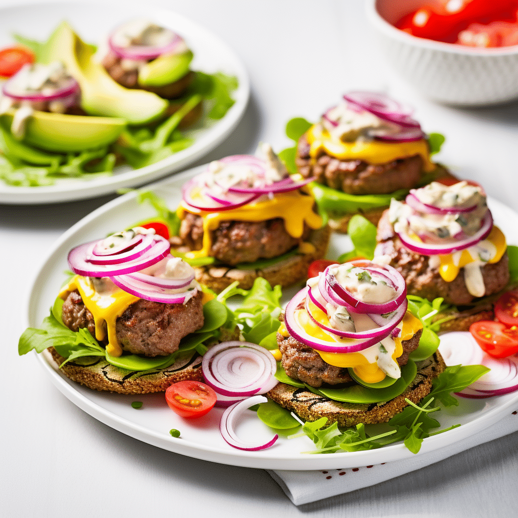 Keto Bun-less Burger Ready to Serve