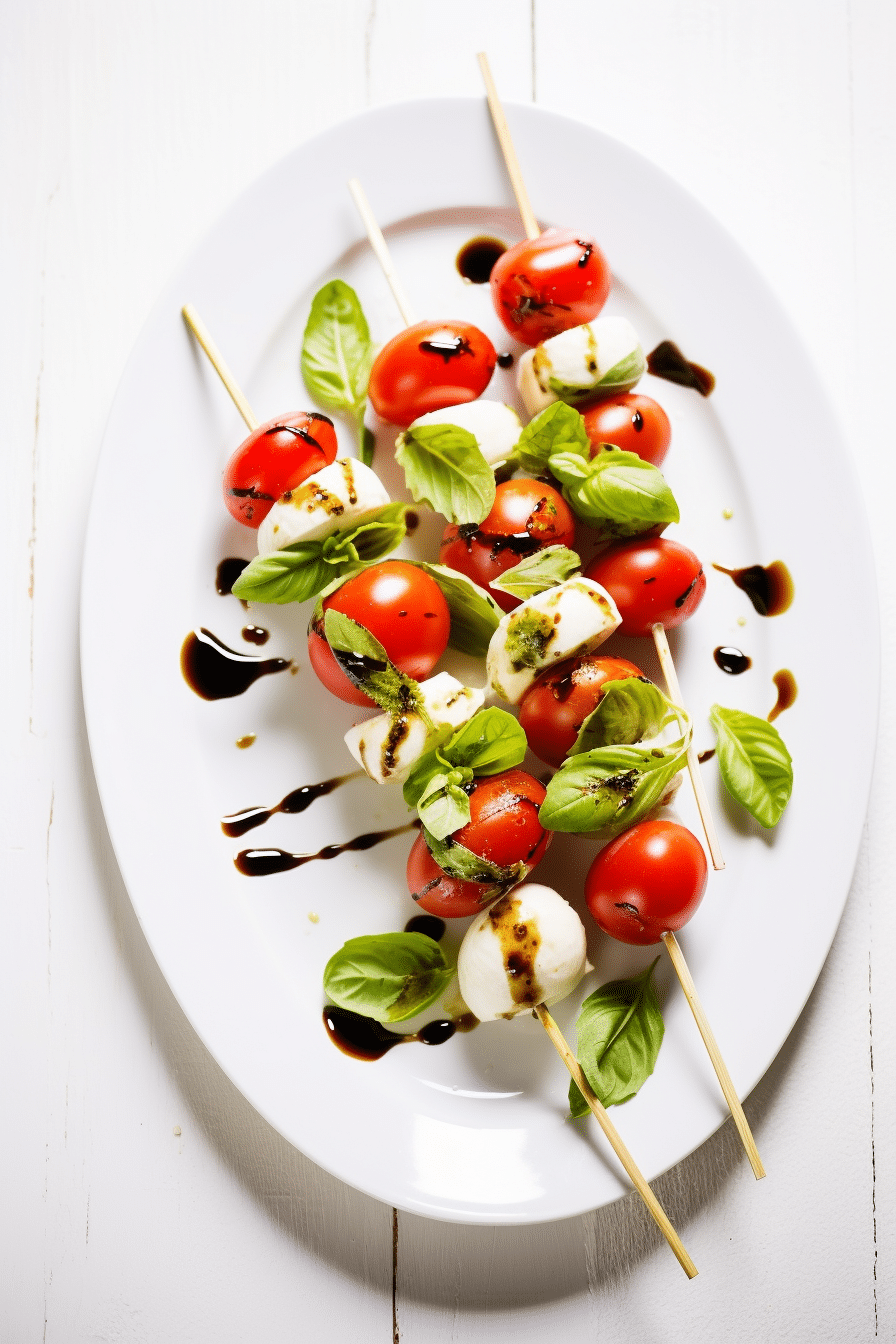 Assembling Keto Caprese Skewers