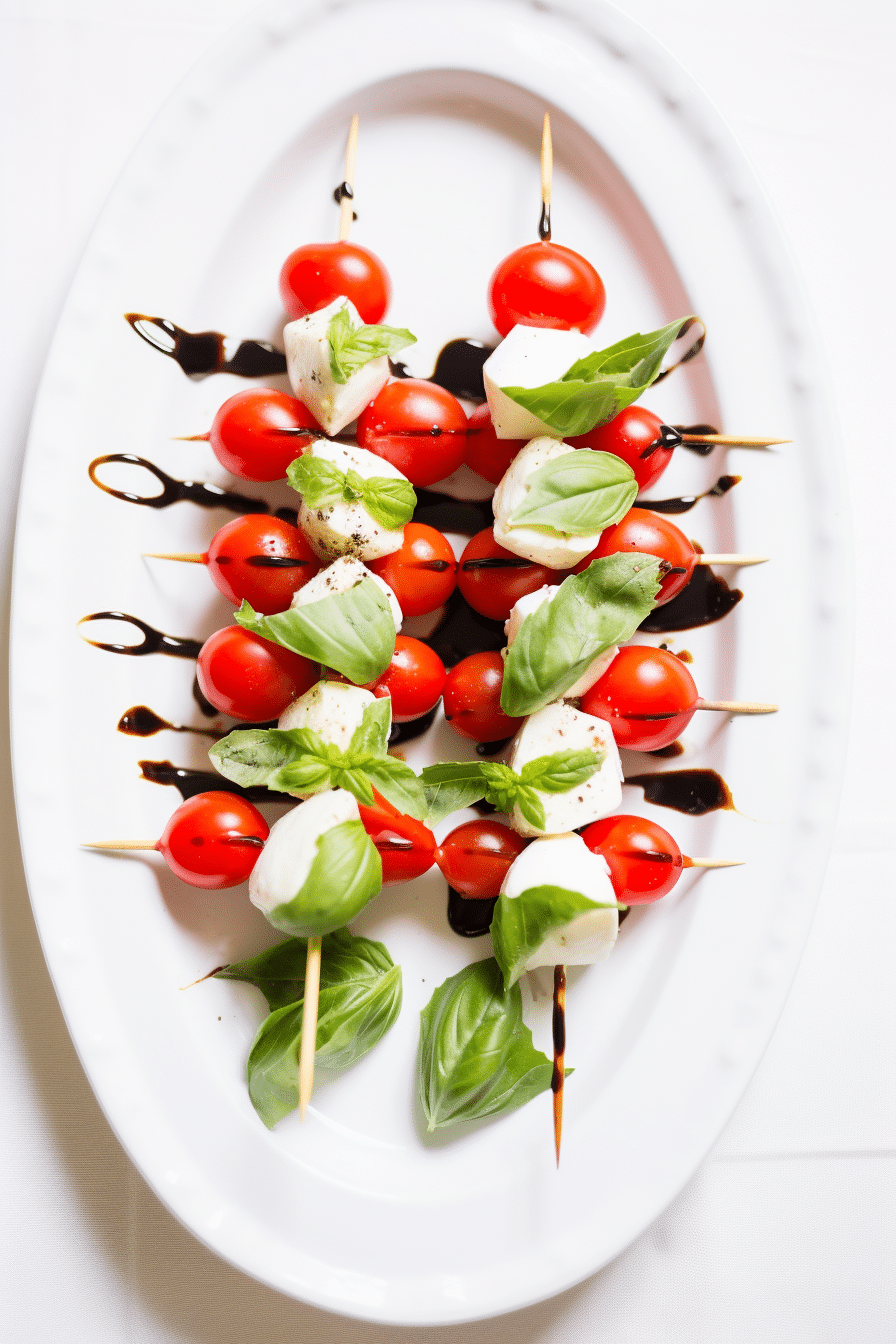 Keto Caprese Skewers with Balsamic Drizzle