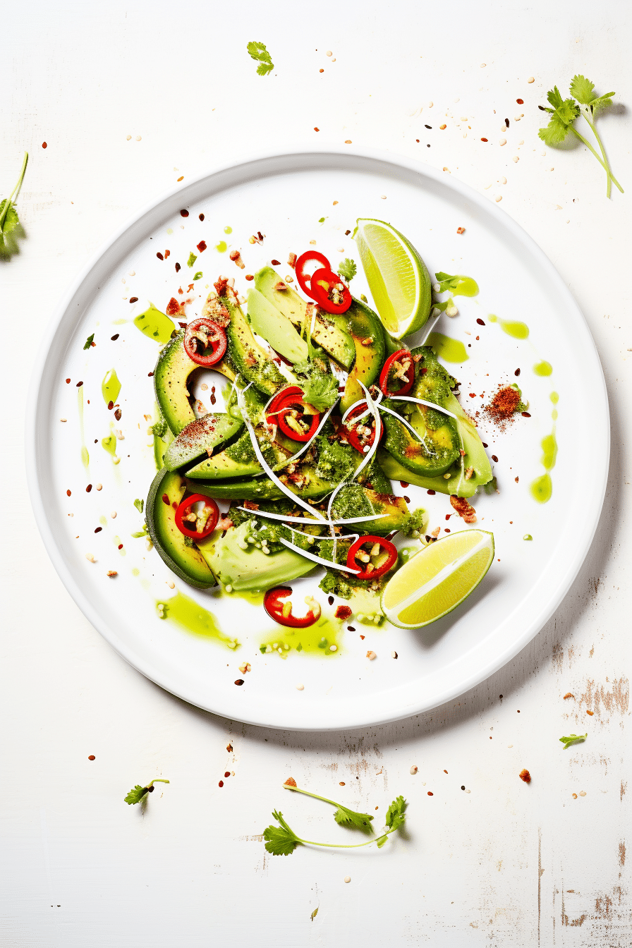 Keto Charred Scallion and Chili Lime Avocado Salad