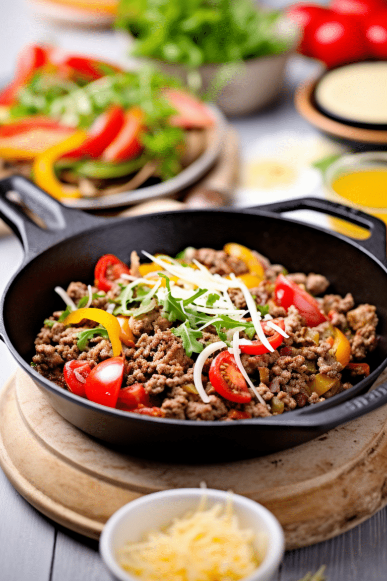 Keto Cheesy Beef Taco Skillet_001