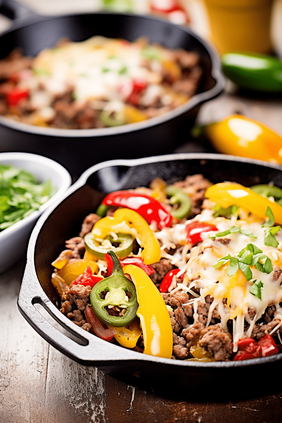 Keto Cheesy Beef Taco Skillet Cooking