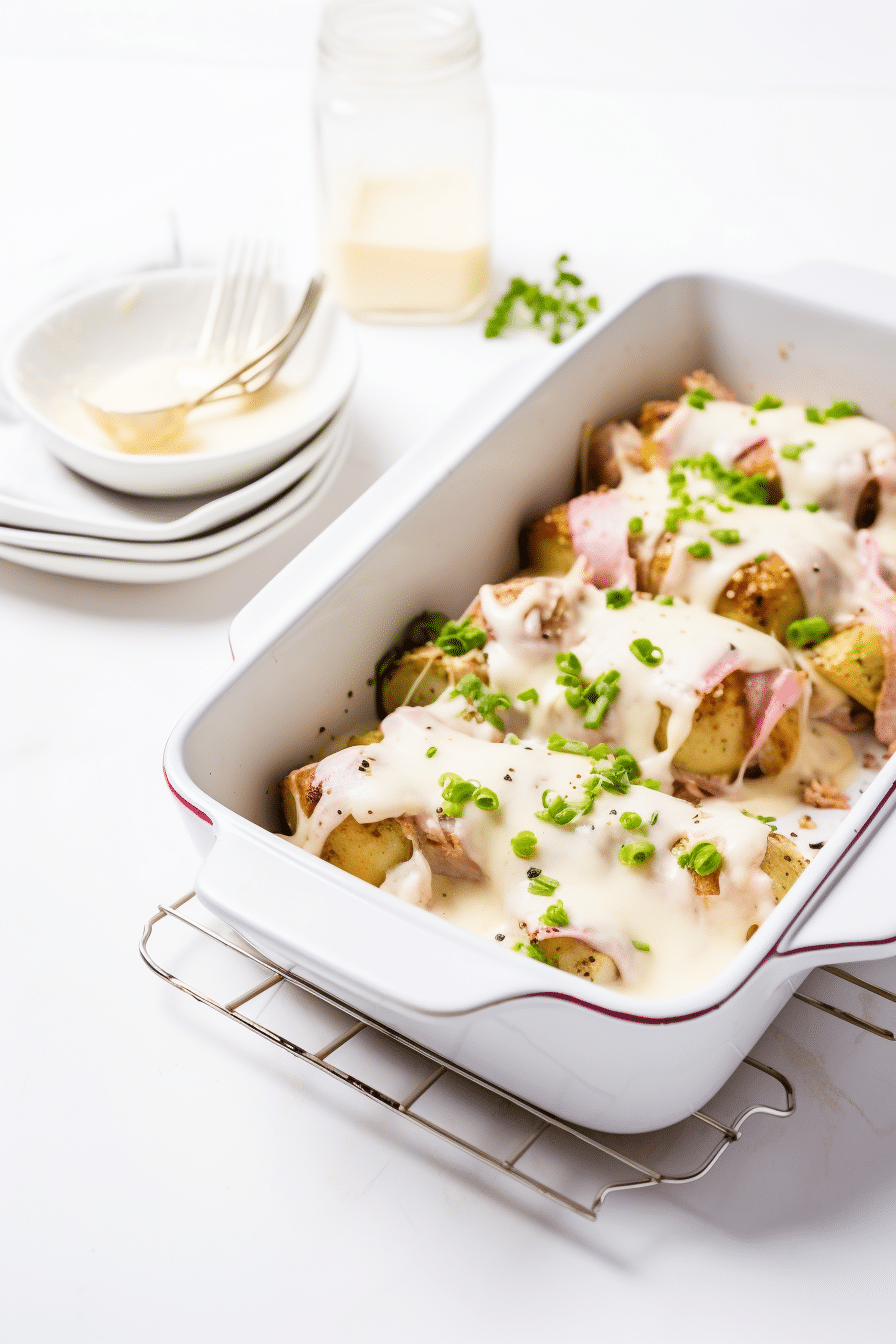 Keto Chicken Cordon Bleu Casserole Ready to Serve