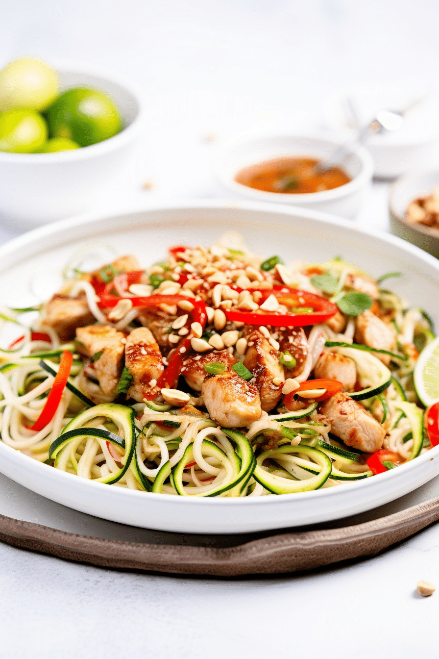 Preparing Keto Chicken Pad Thai