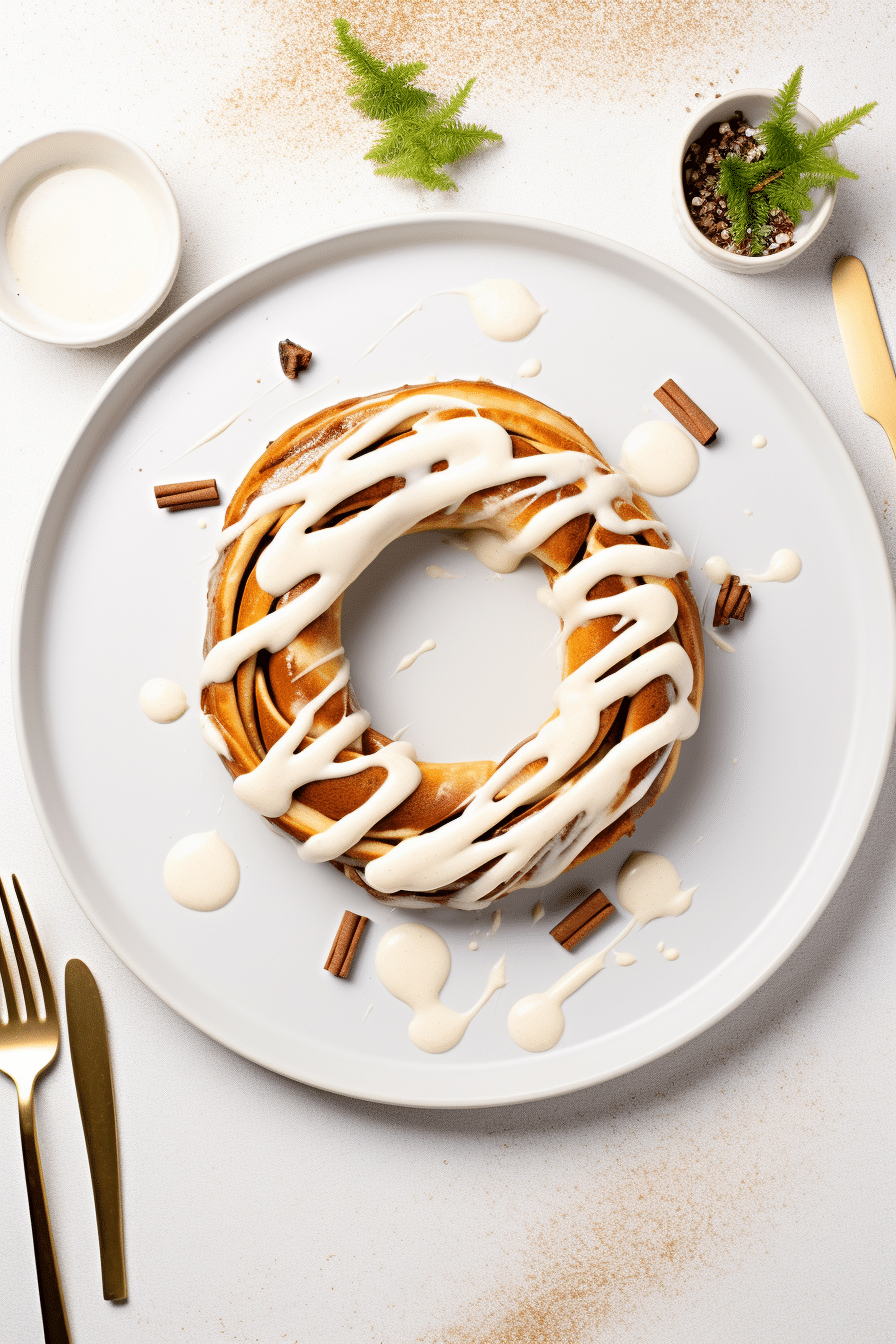 Keto Cinnamon Roll Wreath Baked