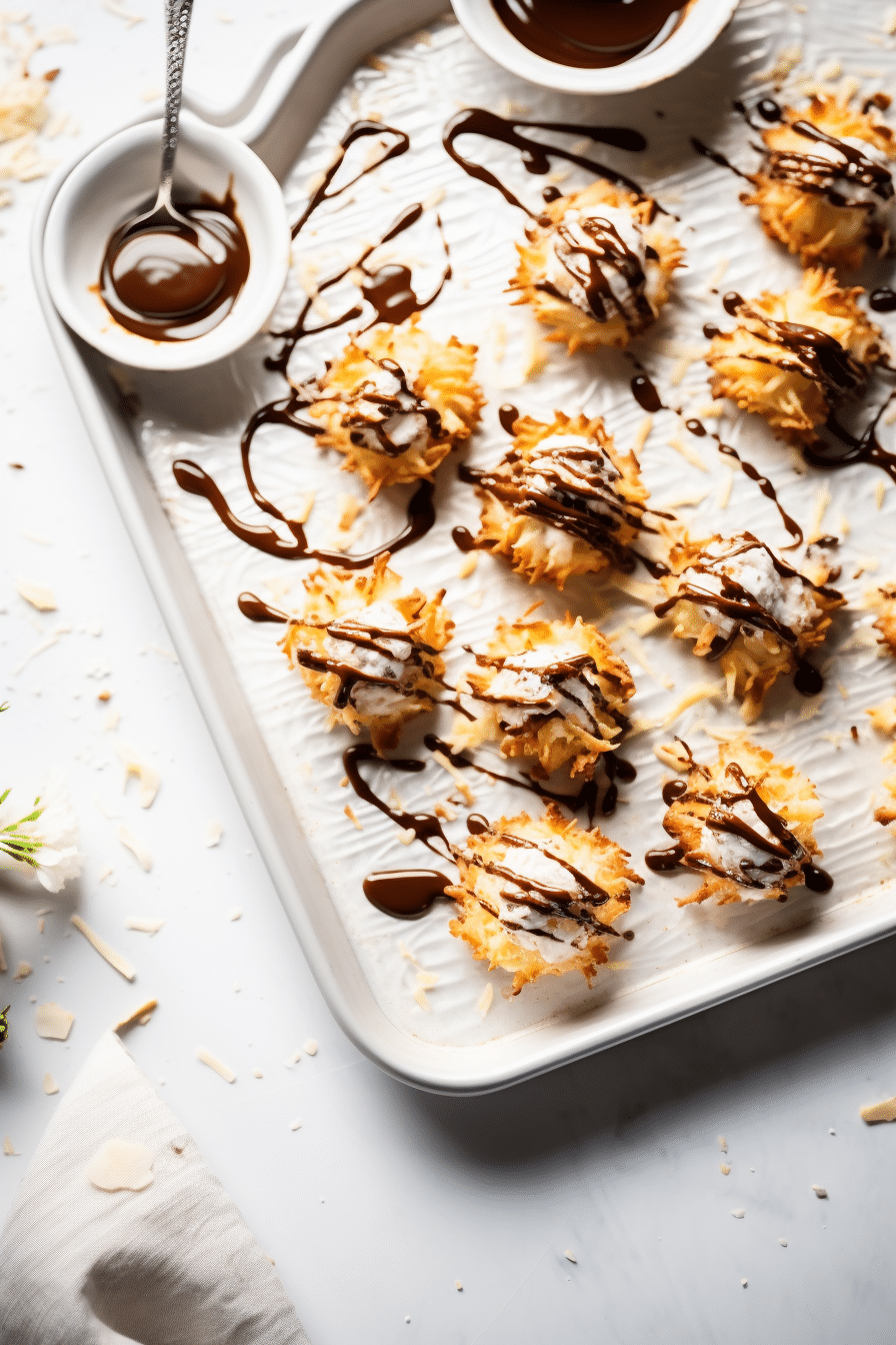 Keto Coconut Macaroons Dipped in Dark Chocolate