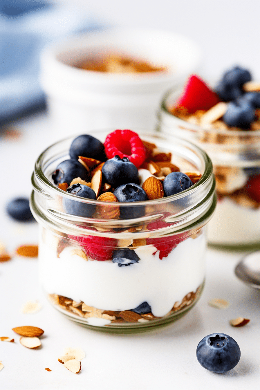 Finished Keto Coconut Yogurt Parfait with Nuts and Berries