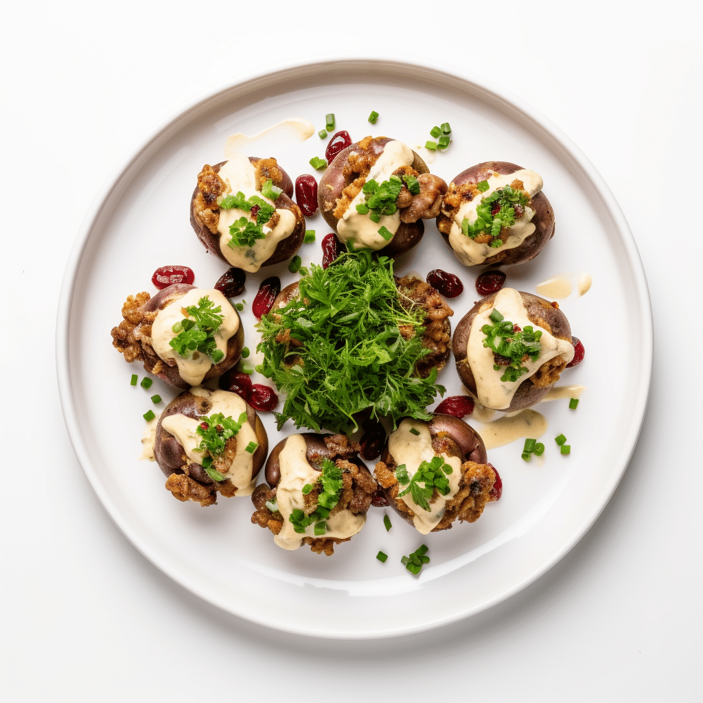 Preparing Keto Cranberry and Walnut Stuffed Mushrooms
