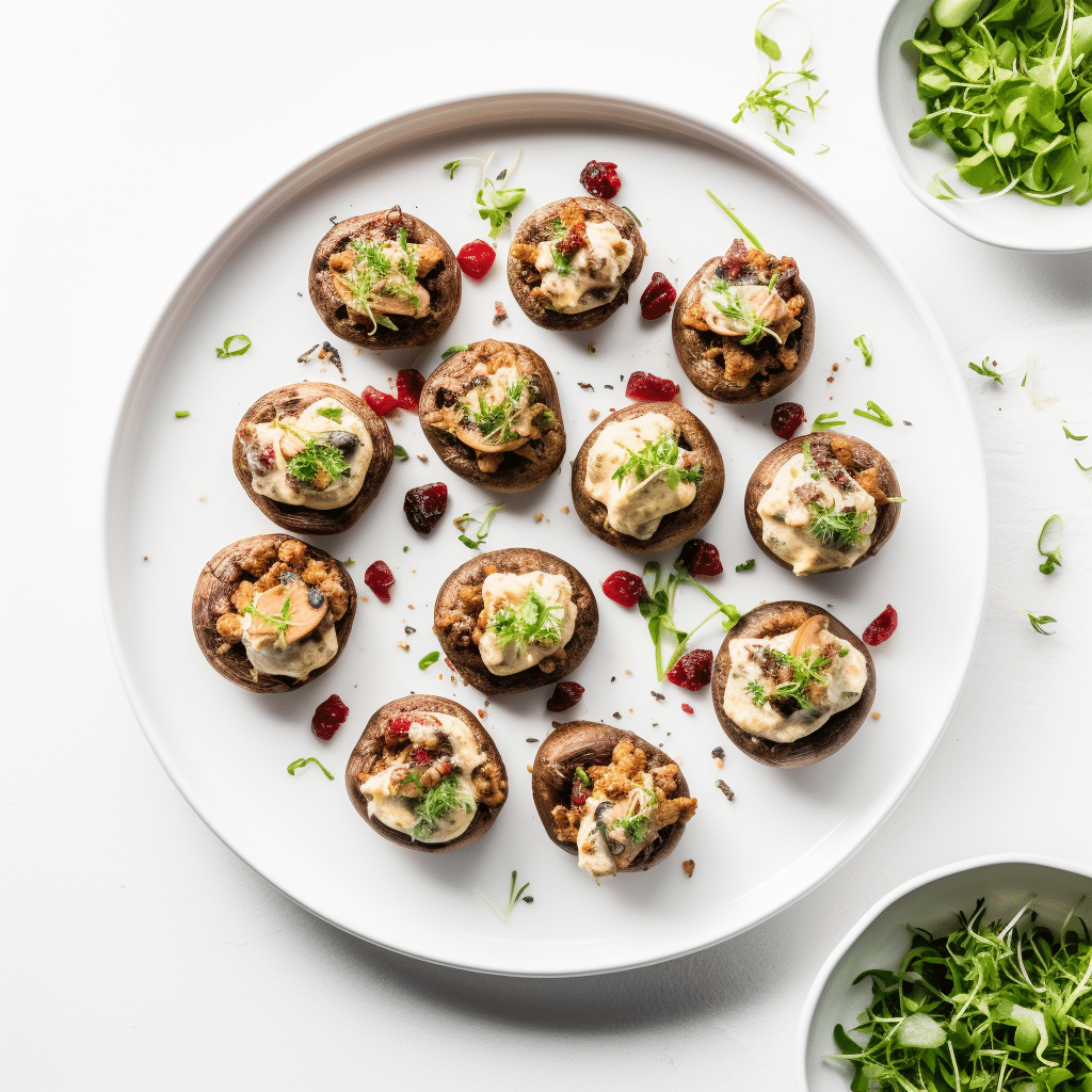 Keto Cranberry and Walnut Stuffed Mushrooms