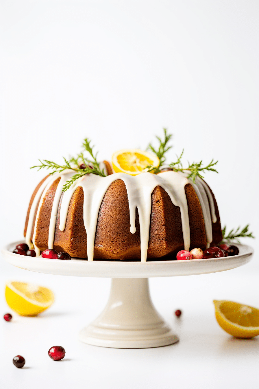 Pouring Batter for Keto Cranberry Orange Bundt Cake