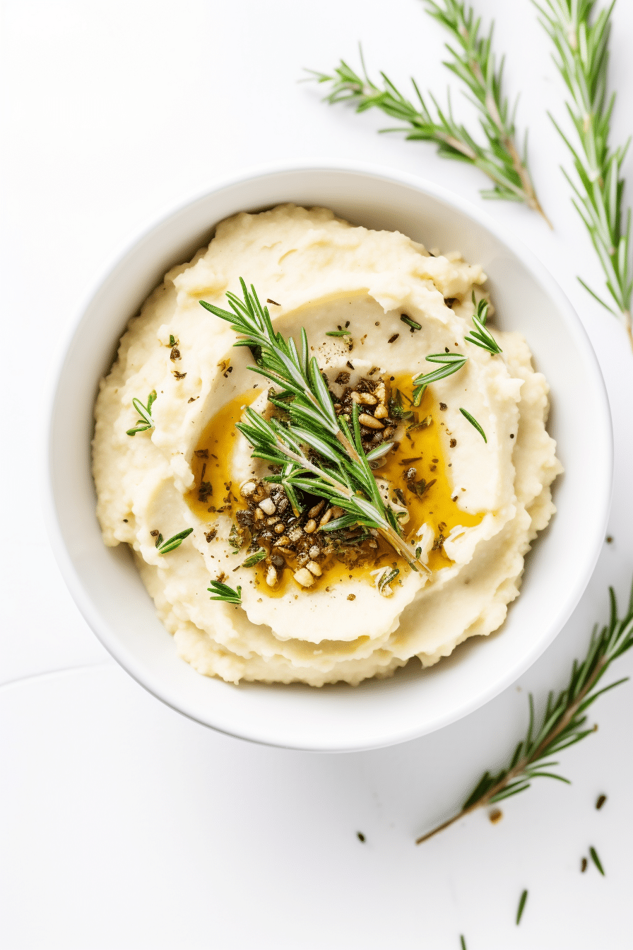 Preparing Keto Garlic and Rosemary Mashed Cauliflower