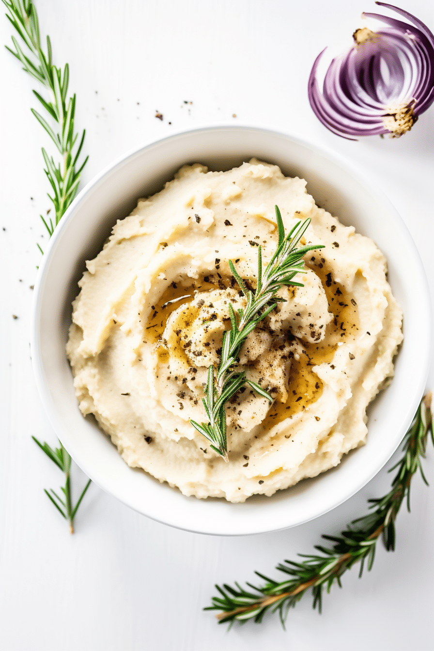 Keto Garlic and Rosemary Mashed Cauliflower