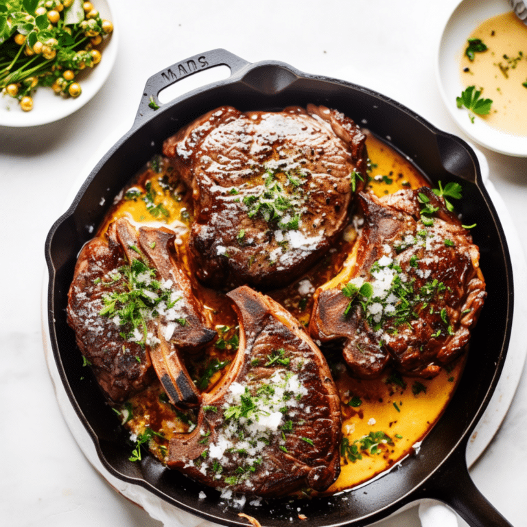keto garlic butter steak skillet recipe_001