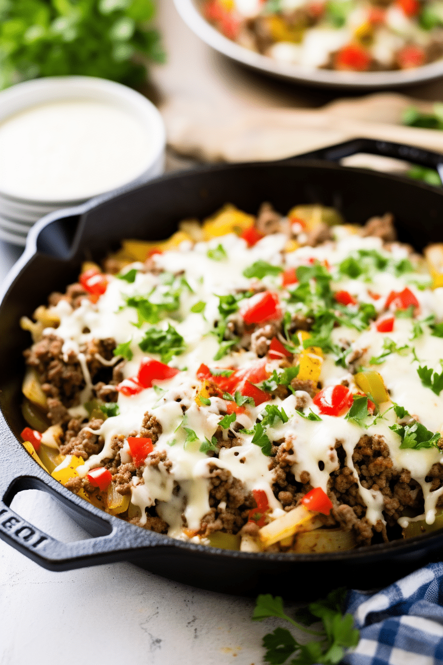 Ingredients for Keto Ground Beef and Cauliflower Hash