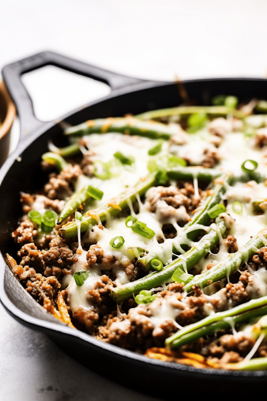 Keto Ground Beef and Green Bean Skillet
