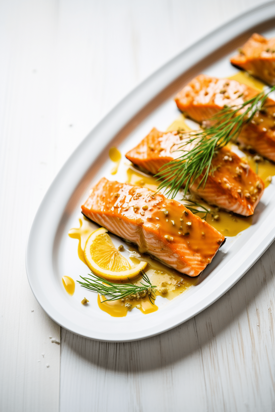 Preparing Keto Maple Mustard Salmon