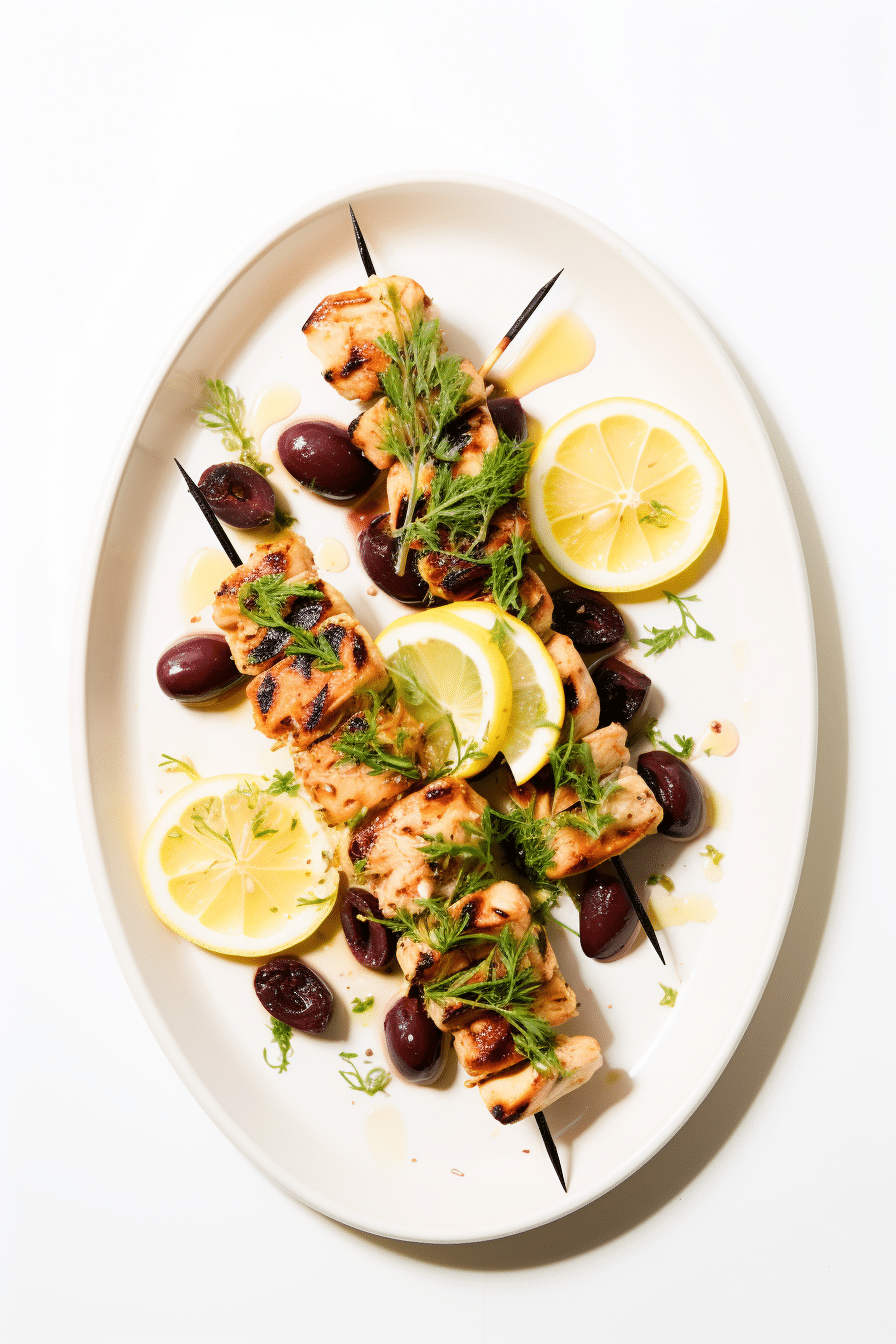 Keto Mediterranean Chicken and Olive Skewers