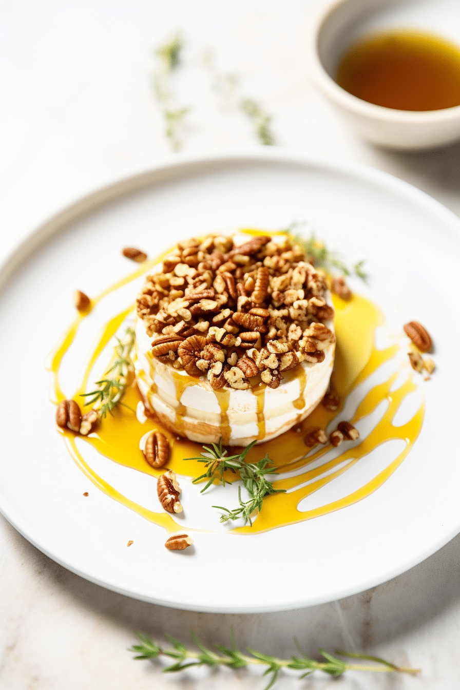 Keto Pecan Crusted Brie Baking