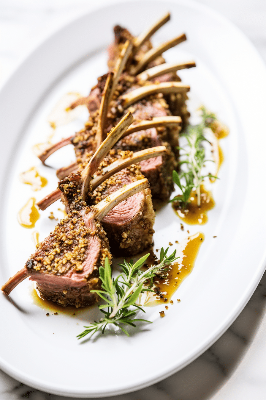 Prepping Keto Pecan-Crusted Rack of Lamb