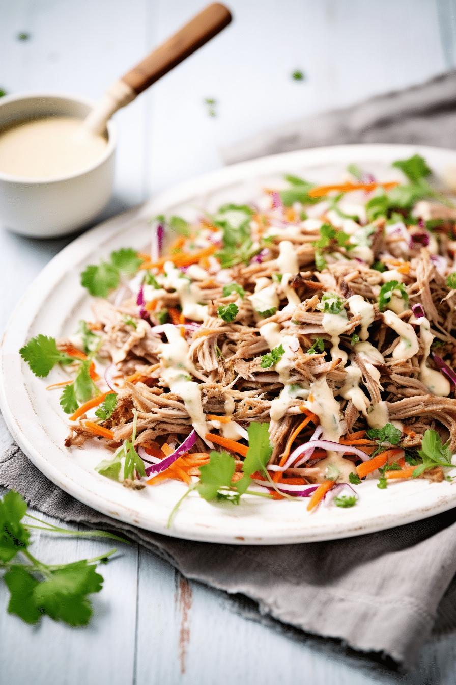 Keto Pulled Pork with Cabbage Slaw Ready to Serve