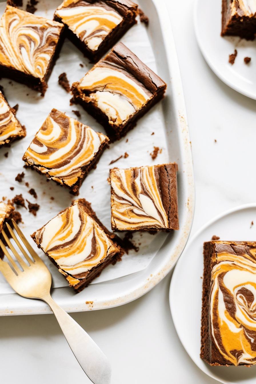 Keto Pumpkin Cream Cheese Swirl Brownies