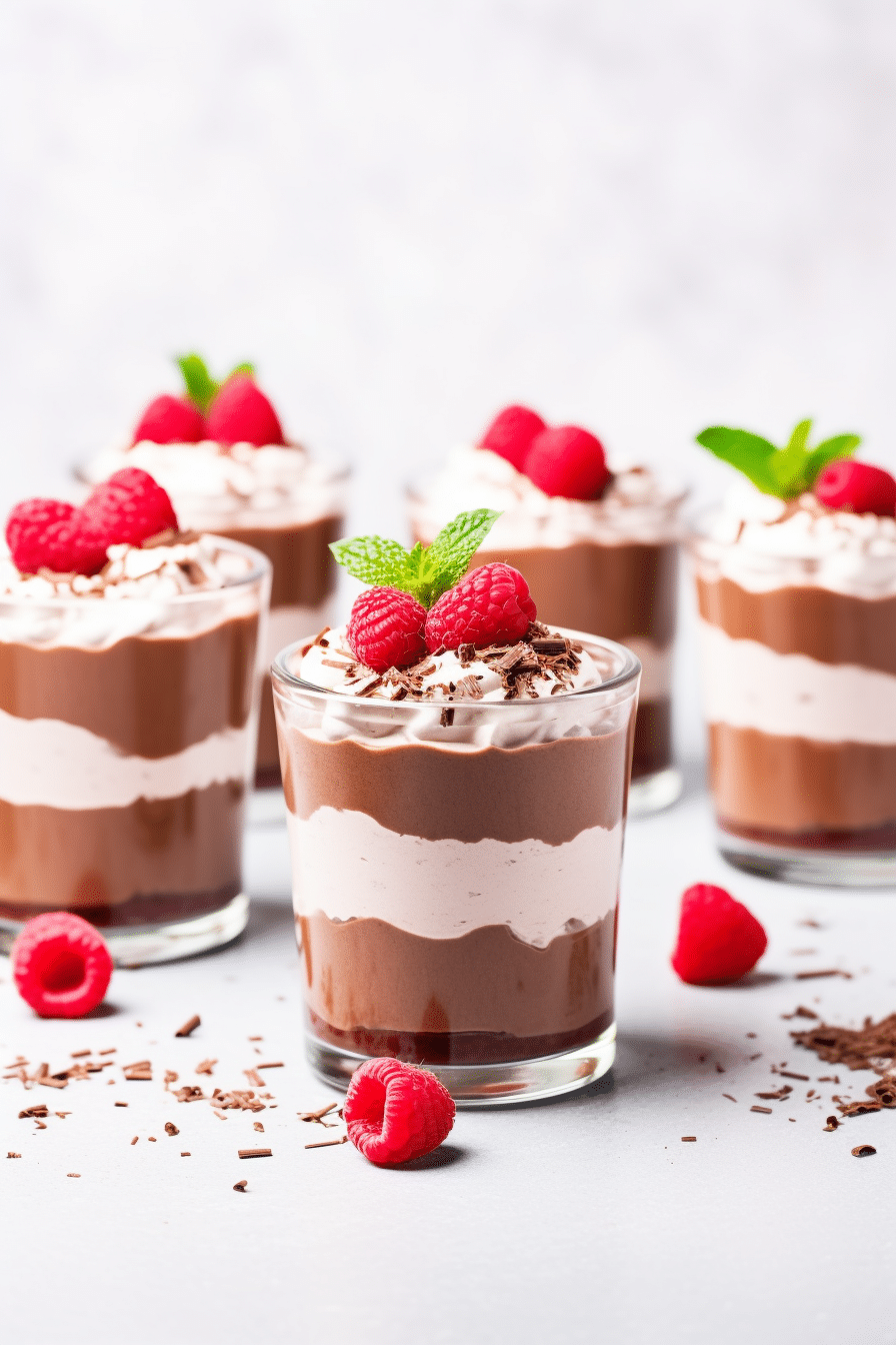 Keto Raspberry and Chocolate Mousse Layers
