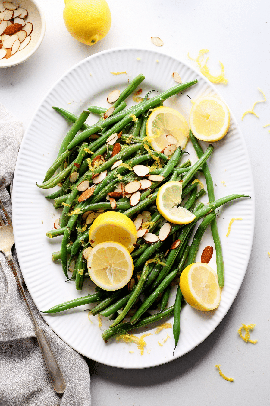 Ingredients for Keto Sautéed Green Beans with Almonds and Lemon Zest