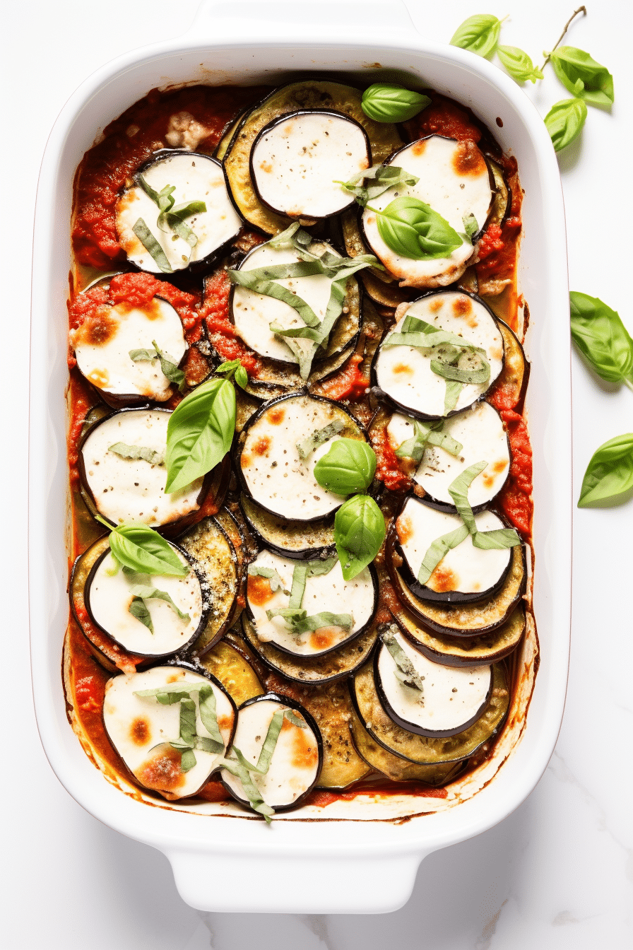 Keto Shrimp and Eggplant Parmesan Ready to Serve