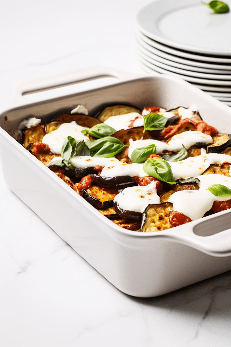 Preparing Keto Shrimp and Eggplant Parmesan