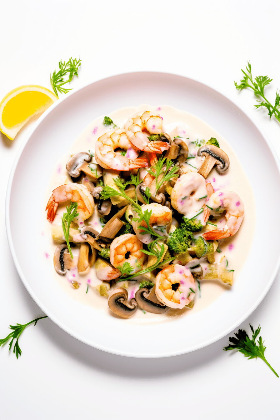 Ingredients for Keto Shrimp and Mushroom Alfredo