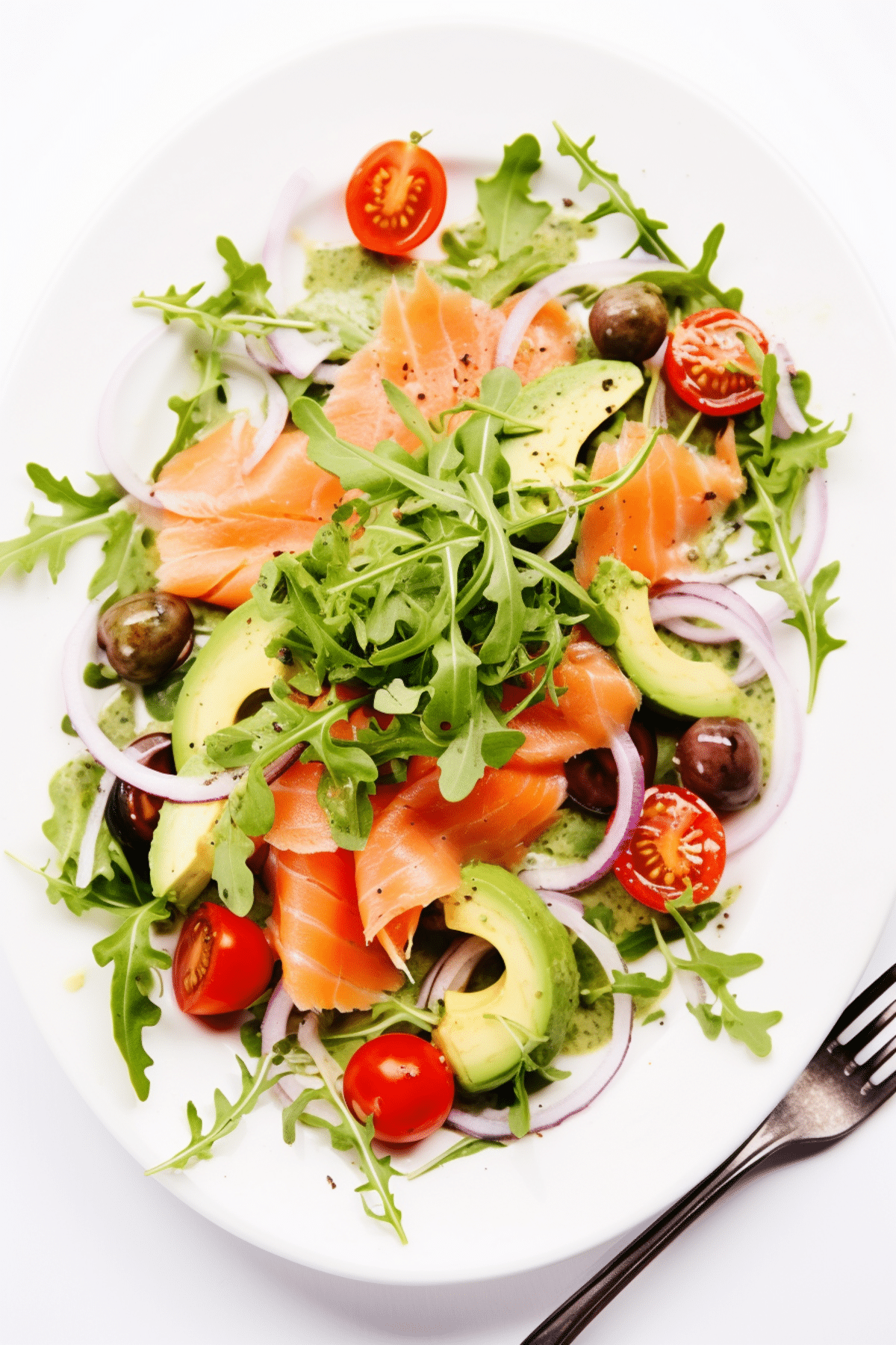 Keto Smoked Salmon and Arugula Salad_001