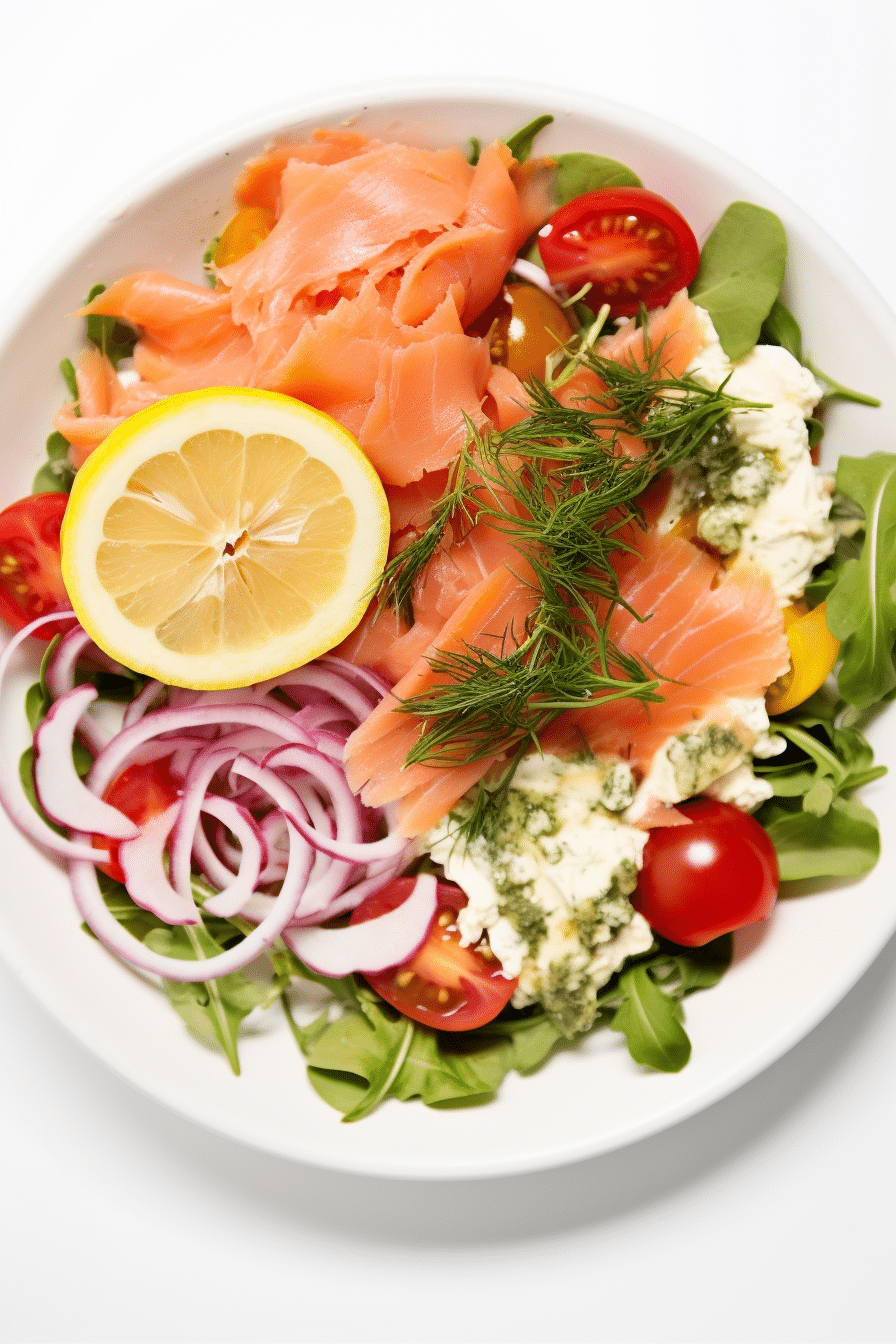 Keto Smoked Salmon and Arugula Salad Ready to Serve