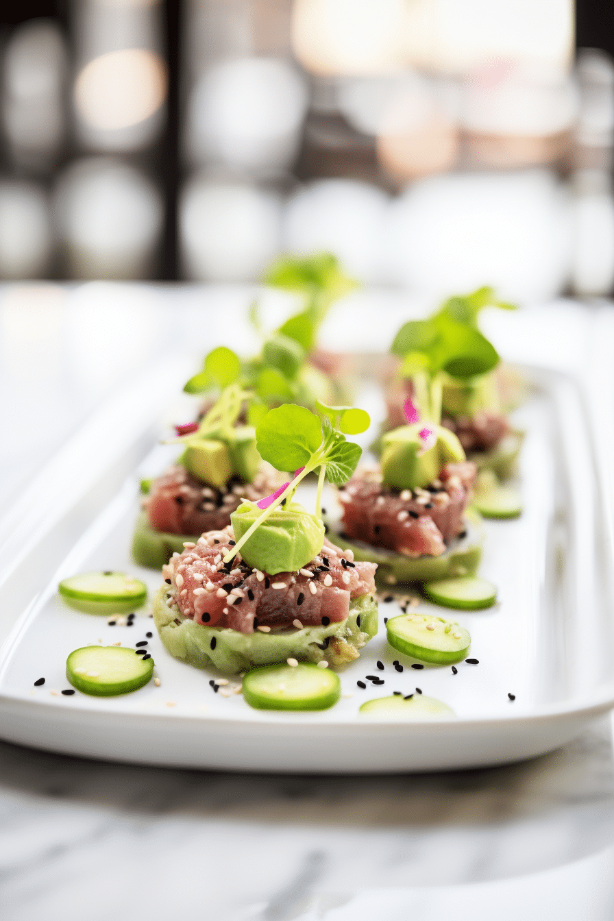 Keto Tuna Tartare in Cucumber Cups