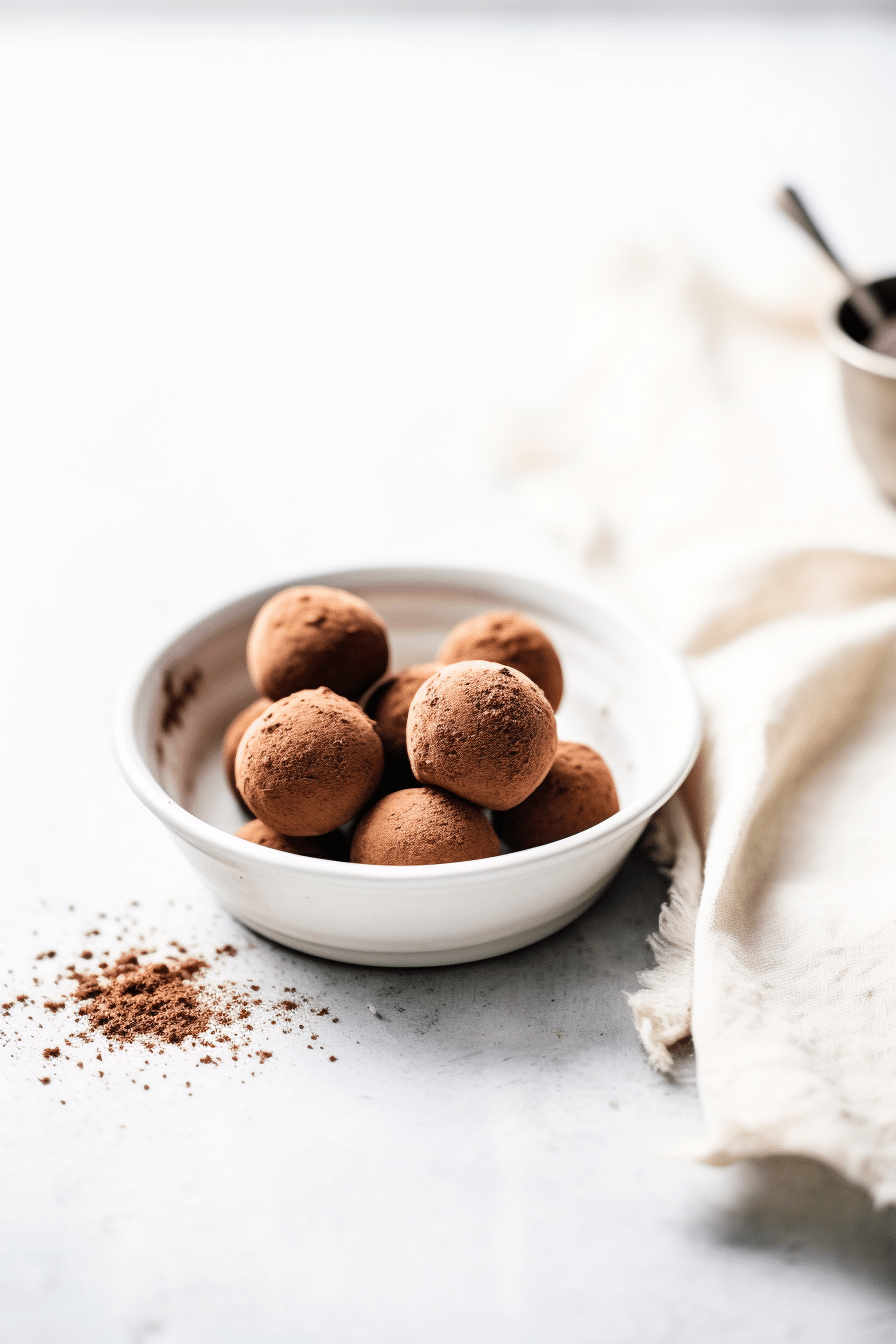 Keto Vegan Chocolate Avocado Truffles Coated in Cocoa Powder