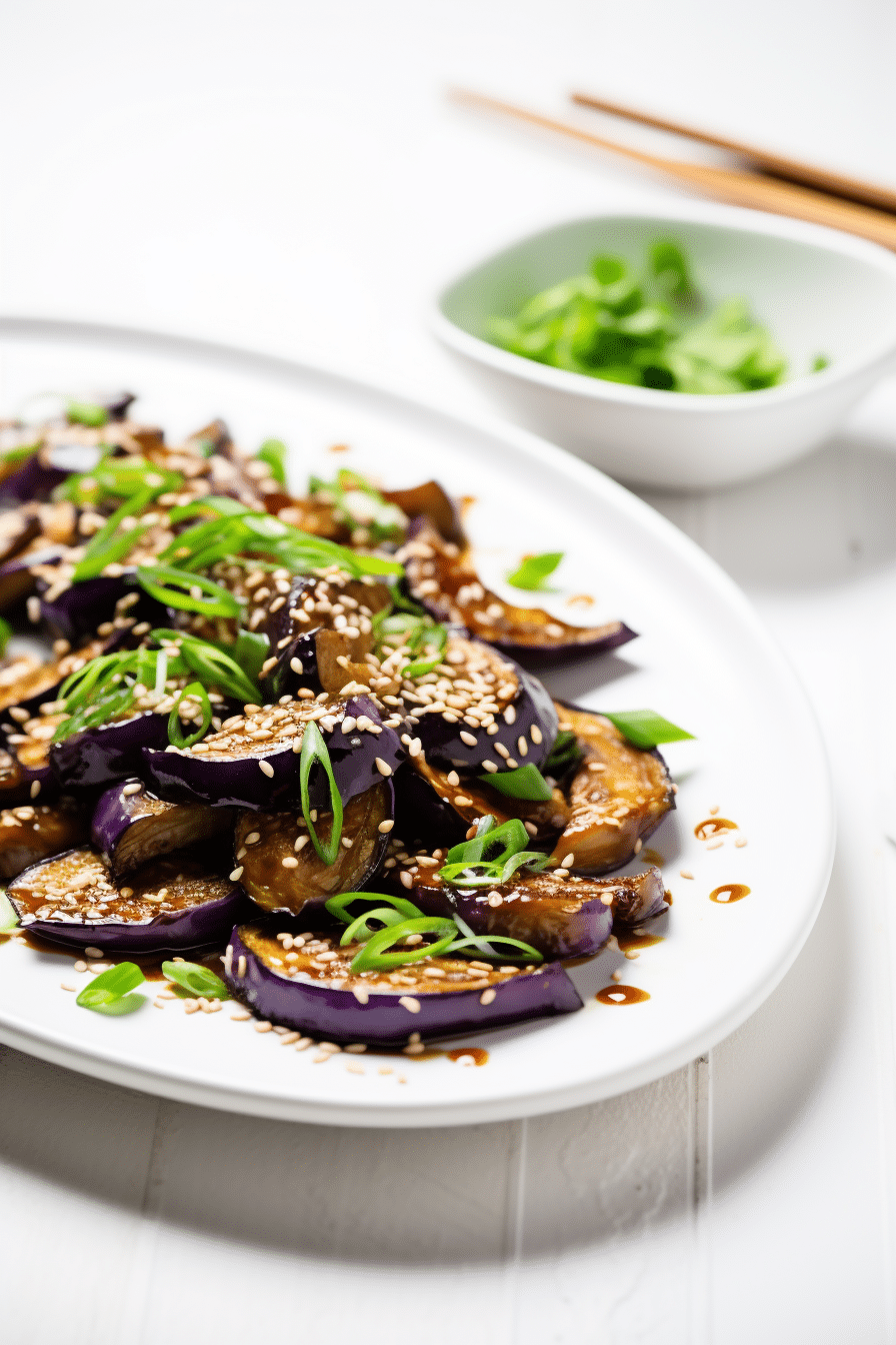 Preparing Keto Vegan Miso Glazed Eggplant