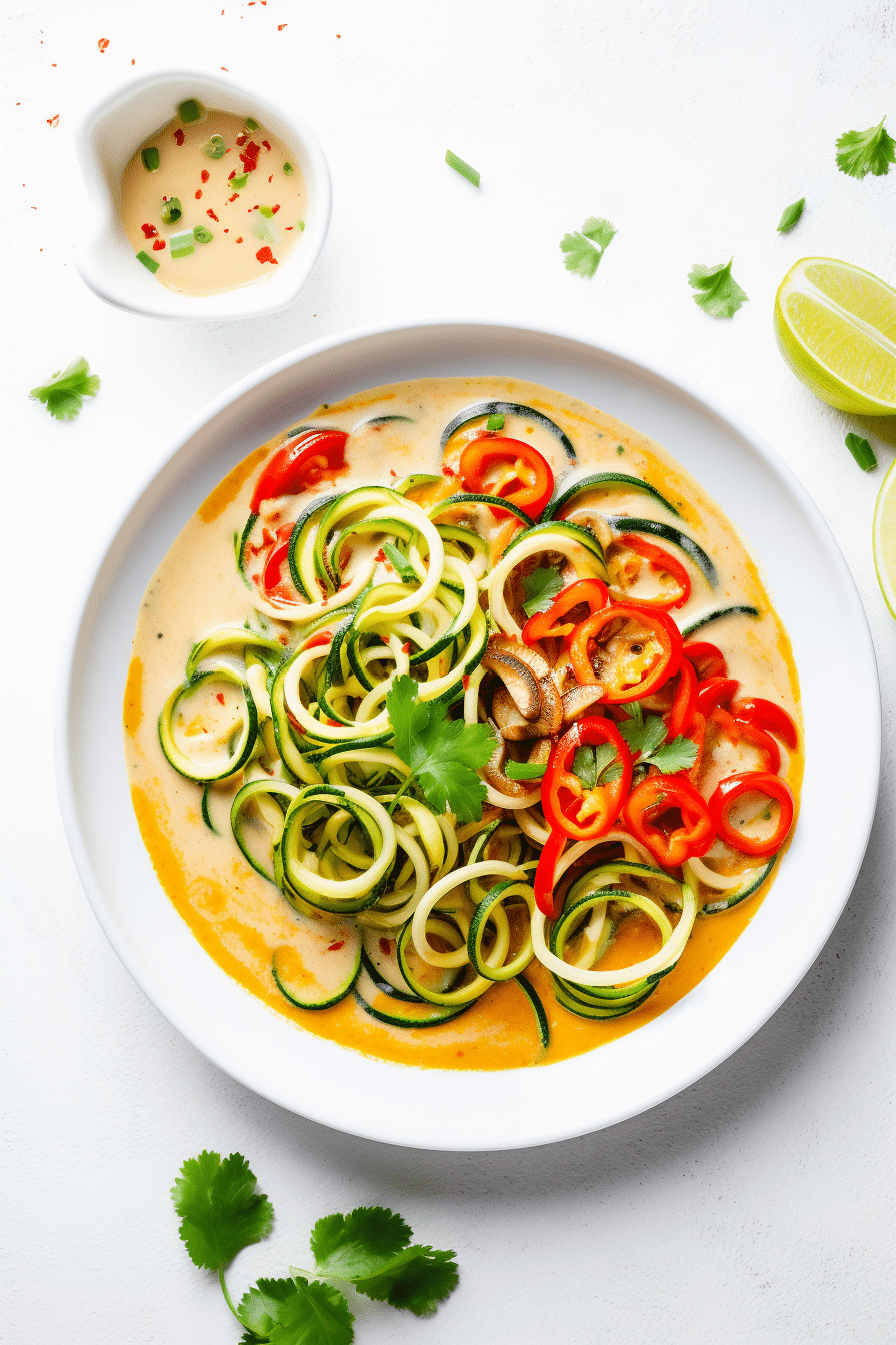 Keto Vegan Spicy Thai Coconut Soup Preparation