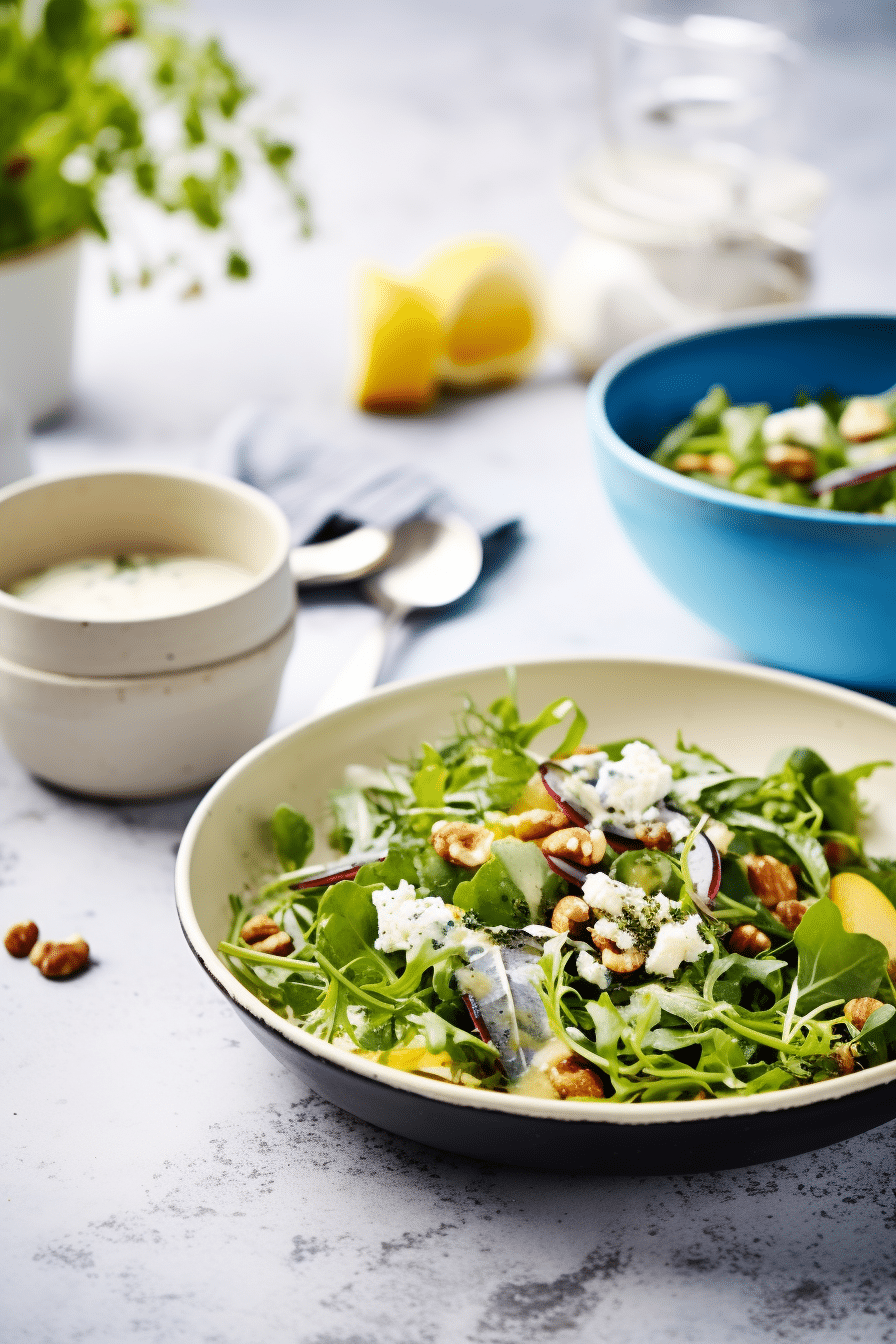 Keto Walnut and Blue Cheese Salad with Pear Dressing