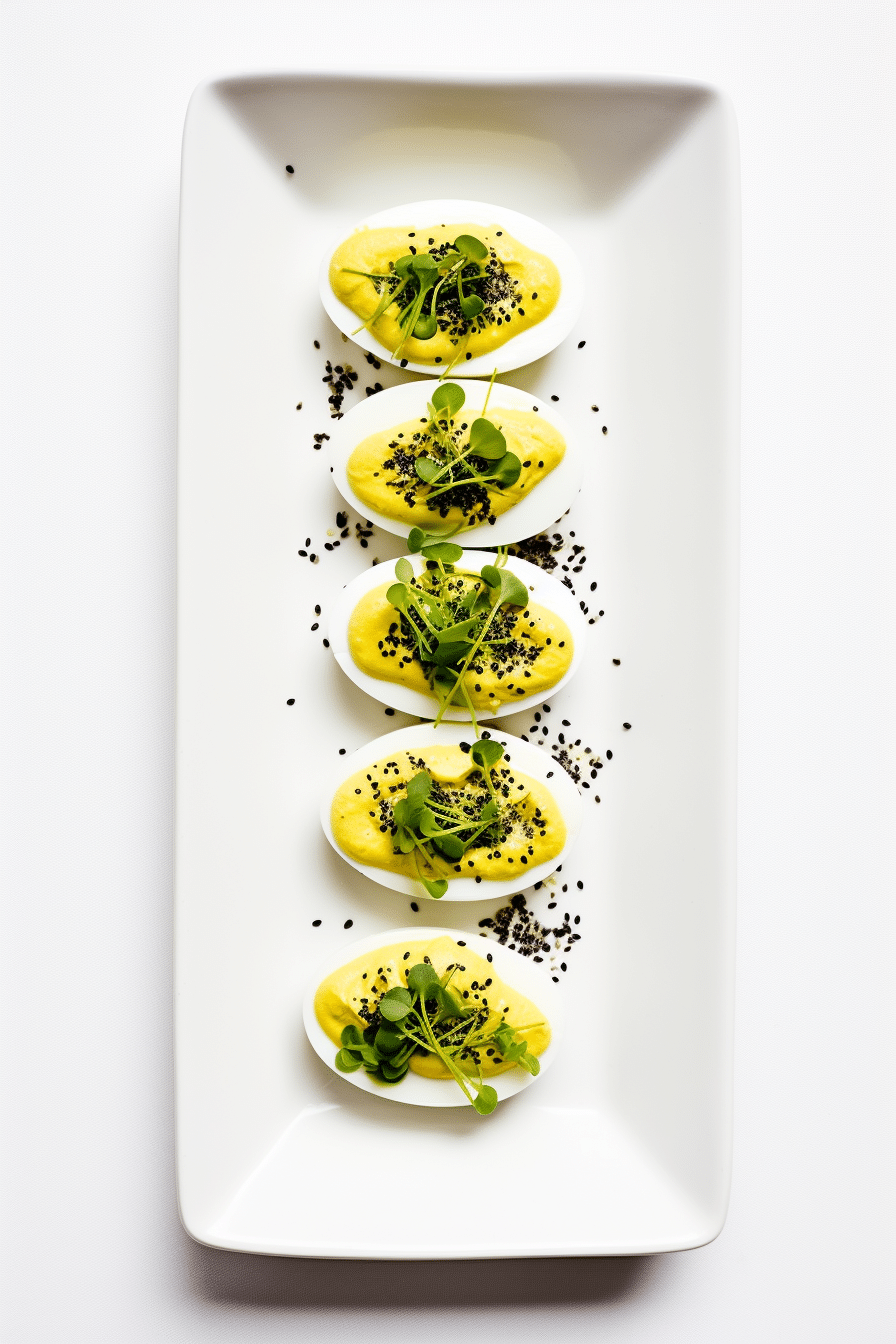 Preparing Keto Wasabi Mayo Deviled Eggs