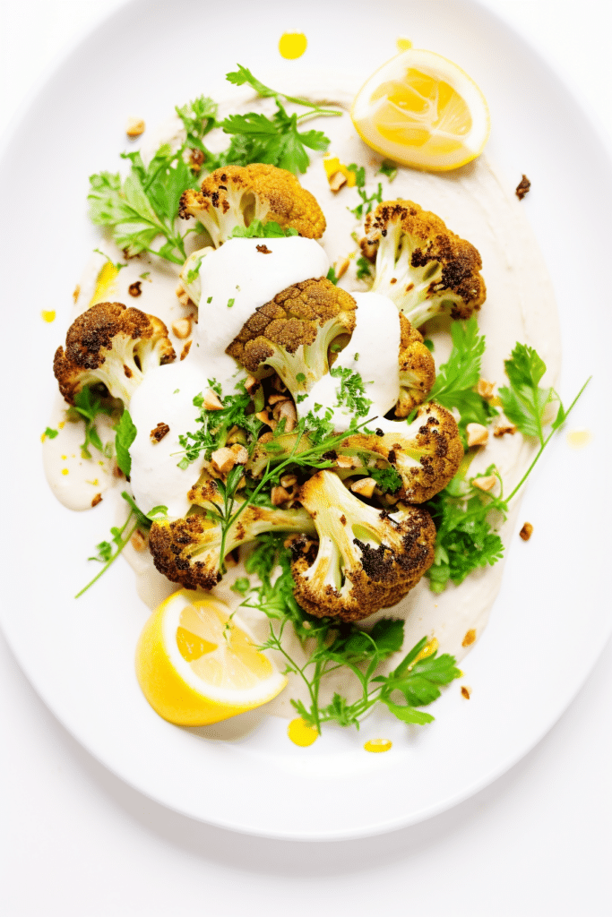Keto Whole Roasted Cauliflower with Whipped Goat Cheese_002