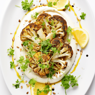 Keto Whole Roasted Cauliflower with Whipped Goat Cheese_004